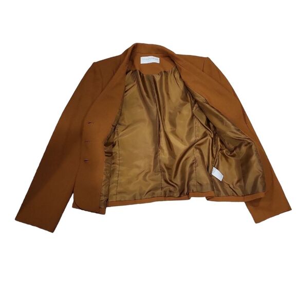 EUC 2 pcs set Saghabor women's orange blazer jacket suit & skirt set, M - Picture 6 of 12